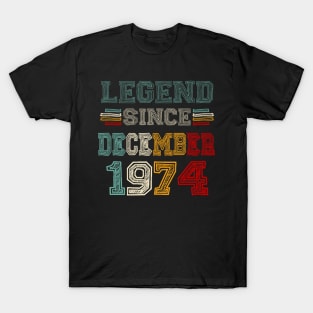 49 Years Old Legend Since December 1974 49th Birthday T-Shirt